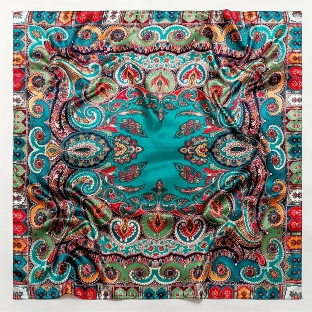 turquoise paisley scarf shawl